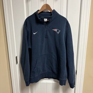 Rare New England Patriots Nike Onfield Navy 1/4 Zip Jacket Men’s Size XL